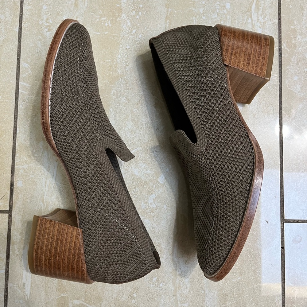 Eileen Fisher Antelope brown Stretch Knit Loafer Pumps size 7 1/2